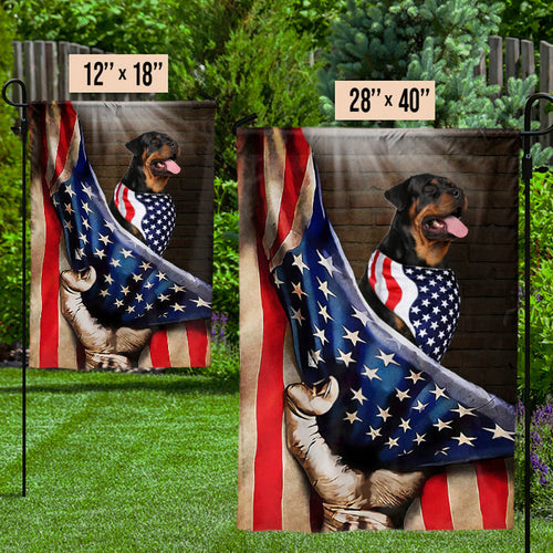 America Proud Dog - 4th Of July Decoration - Personalized Dog Flag