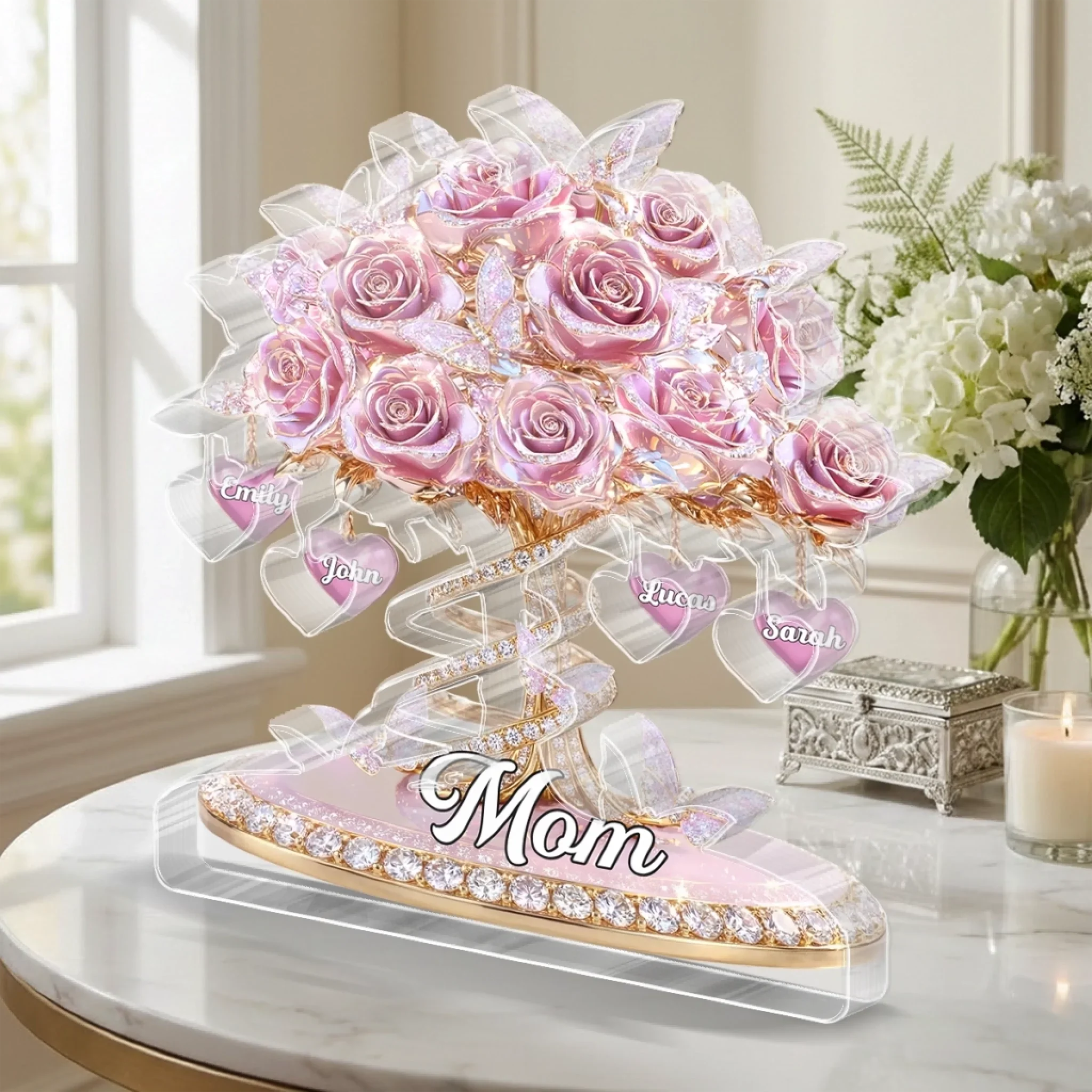 Custom Acrylic Plaque - Personalized Mother's Day Gifts For Mom, Grandma - Grateful For Every Moment