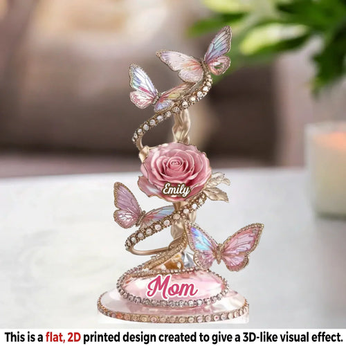 Custom Acrylic Plaque - Personalized Mother's Day Gifts For Mom, Grandma - A Mom’s Love, Forever Blooming