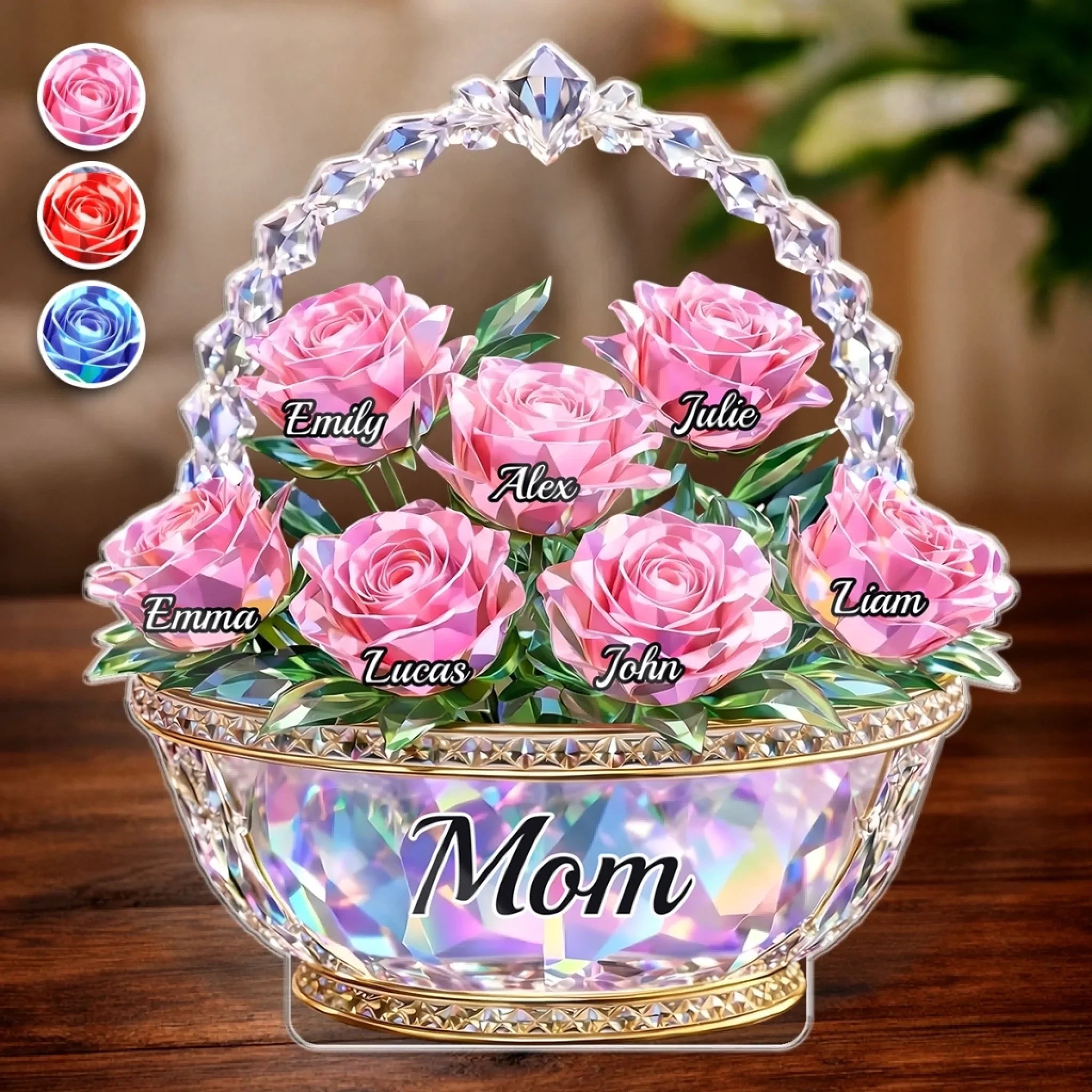 Custom Acrylic Plaque - Personalized Mother's Day Gifts For Mom, Grandma - Mom Is My Home