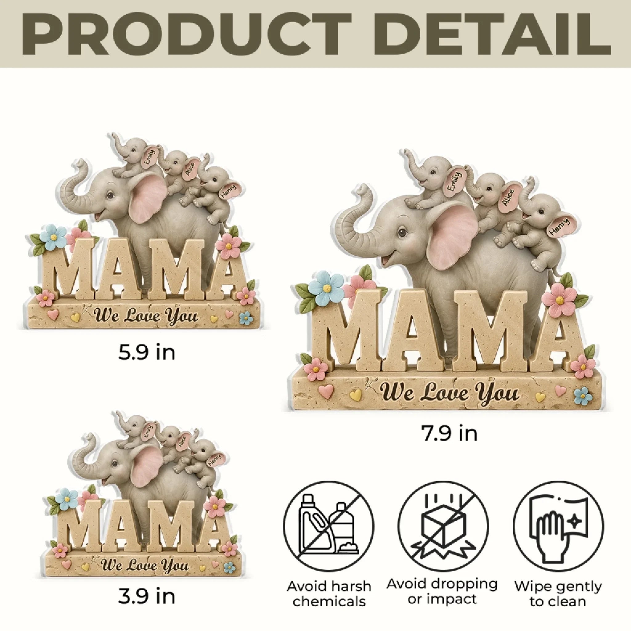 Custom Acrylic Plaque - Personalized Mother's Day Gifts For Mom, Grandma - Love You A Ton, Mama