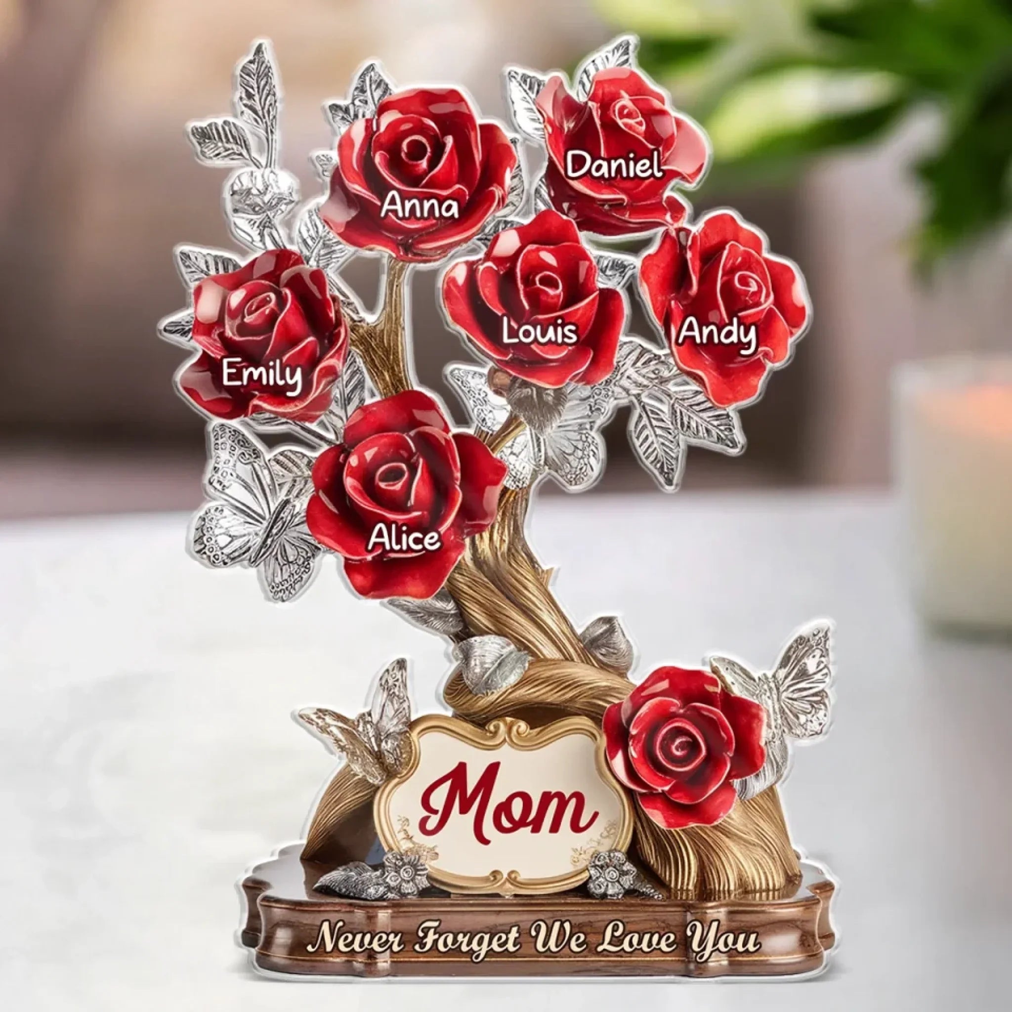 Custom Acrylic Plaque - Personalized Mother's Day Gifts For Mom, Grandma - Each Rose, A Piece Of Her Heart