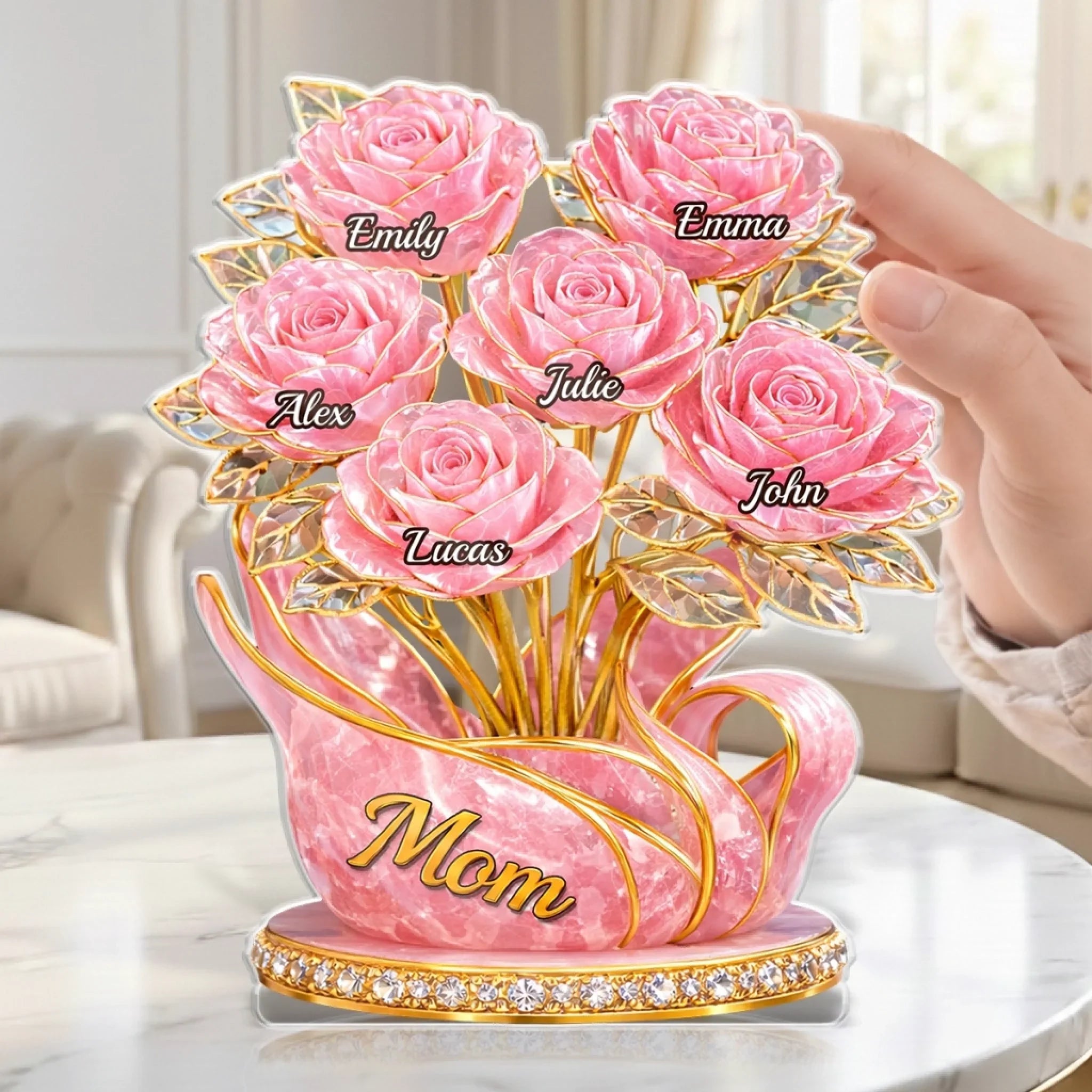 Custom Acrylic Plaque - Personalized Mother's Day Gifts For Mom, Grandma - Grandma Love Stays Forever