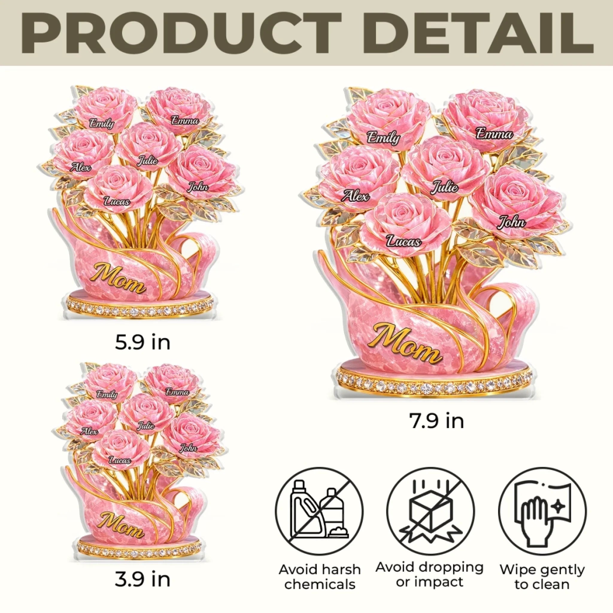 Custom Acrylic Plaque - Personalized Mother's Day Gifts For Mom, Grandma - Grandma Love Stays Forever