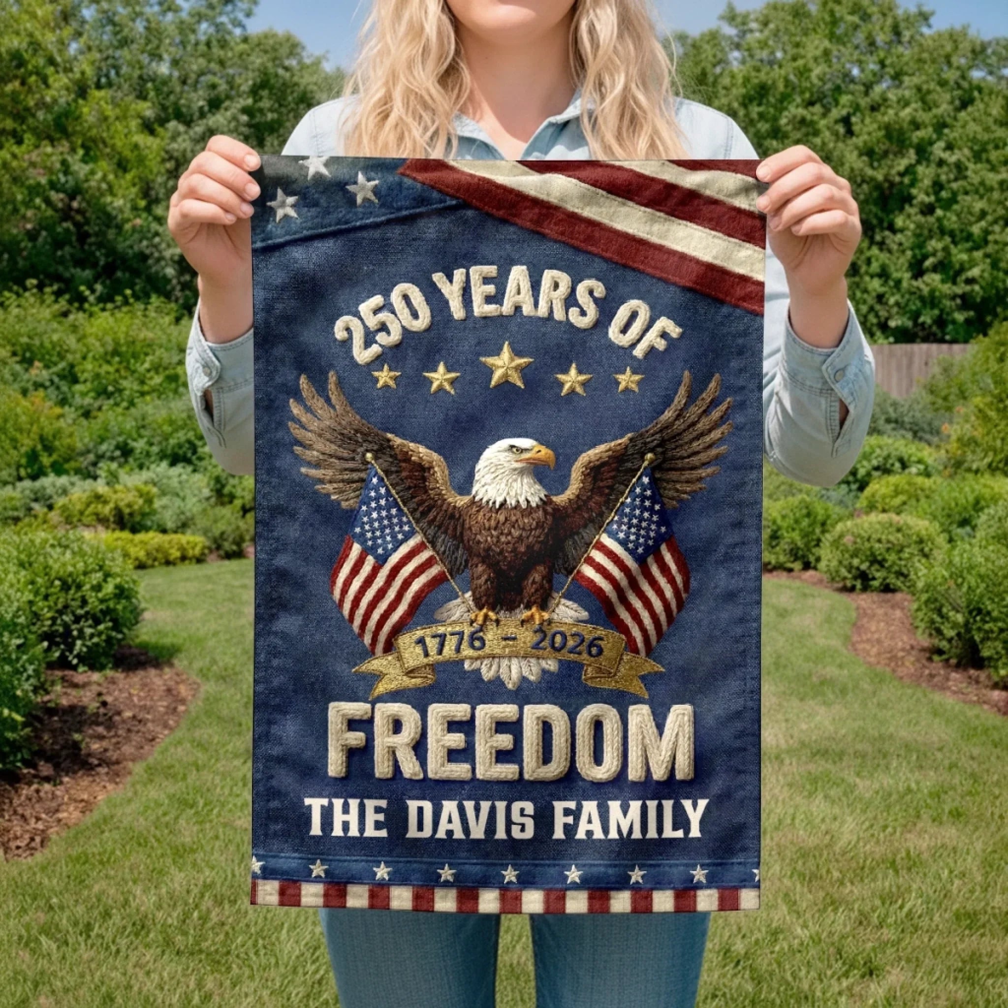 Custom Flag - Personalized America 250th Anniversary Gifts For Mom, Dad, Brother, Sister, Kids - Family Is Our Home