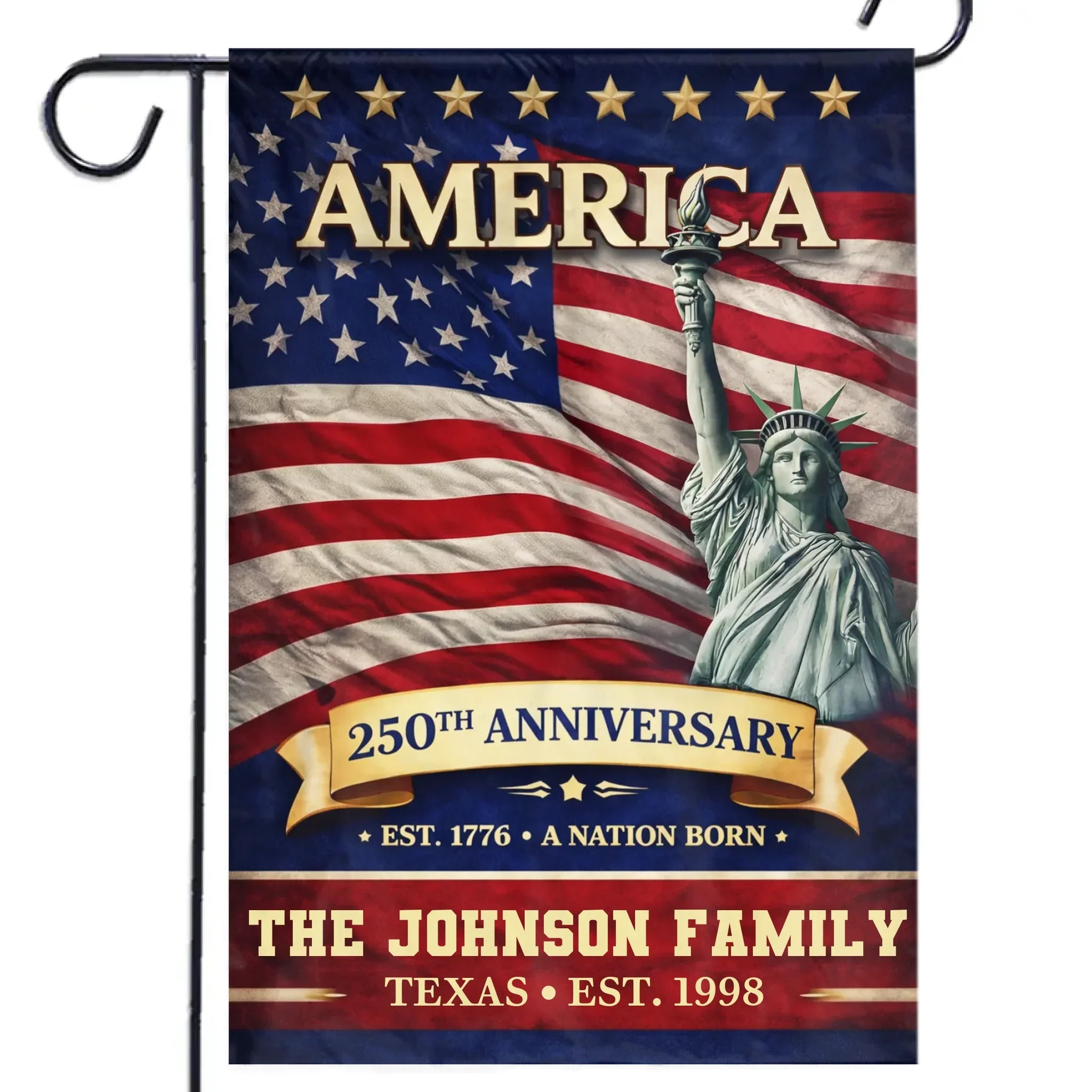 Custom Flag - Personalized America 250th Anniversary Gifts For Mom, Dad, Brother, Sister, Kids - Family Is Forever Love