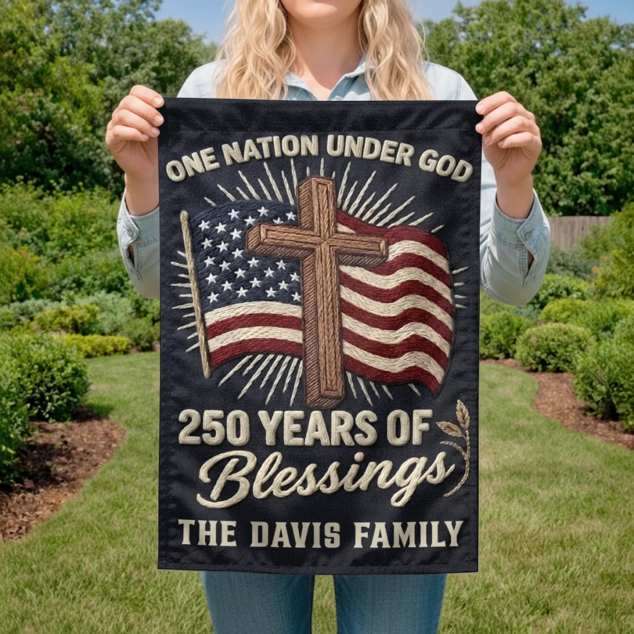 Custom Flag - Personalized America 250th Anniversary Gifts For Mom, Dad, Brother, Sister, Kids - Stars Shine With Pride