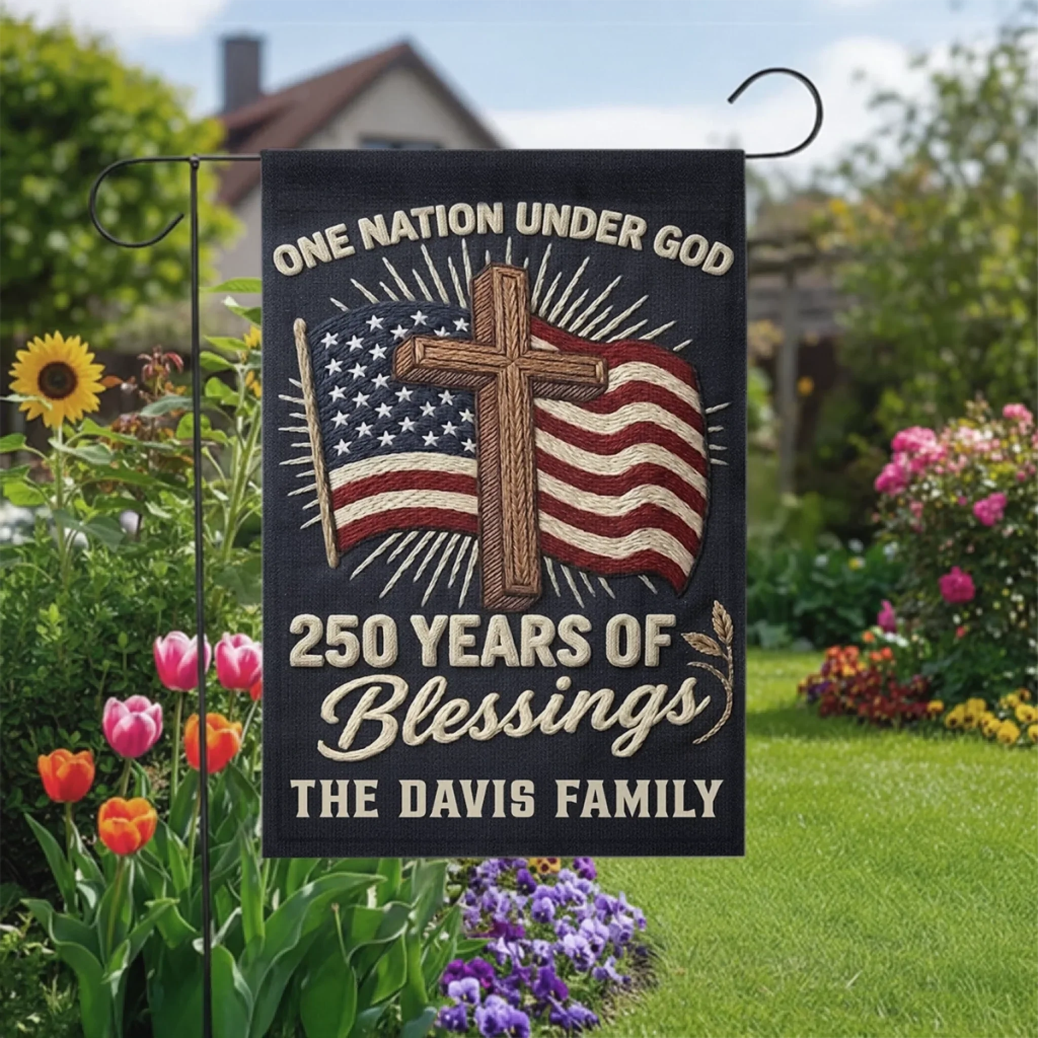 Custom Flag - Personalized America 250th Anniversary Gifts For Mom, Dad, Brother, Sister, Kids - Stars Shine With Pride
