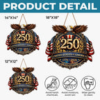 Custom Wood Sign - Personalized America 250th Anniversary Gifts For Mom, Dad, Brother, Sister, Kids - American Pride Always
