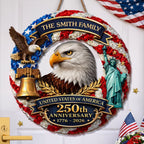 Custom Wood Sign - Personalized America 250th Anniversary Gifts For Mom, Dad, Brother, Sister, Kids - Freedom On Wheels