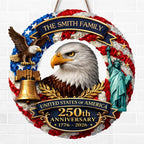 Custom Wood Sign - Personalized America 250th Anniversary Gifts For Mom, Dad, Brother, Sister, Kids - Freedom On Wheels