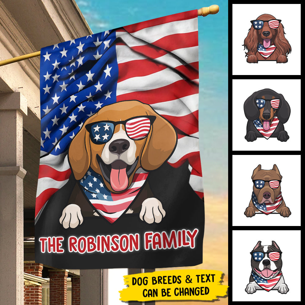 American Dog's House - 4th Of July Decoration - Personalized Dog Flag