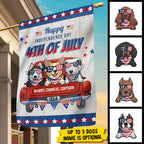 Happy Independence Day - 4th Of July Decoration - Personalized Dog Flag