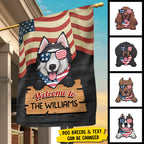 Welcome To The Dog's House - 4th Of July Decoration - Personalized Dog Flag