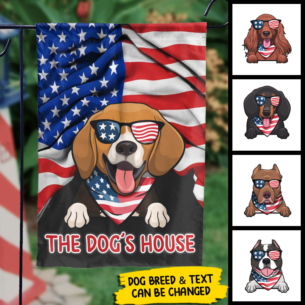 American Dog's House - 4th Of July Decoration - Personalized Dog Flag